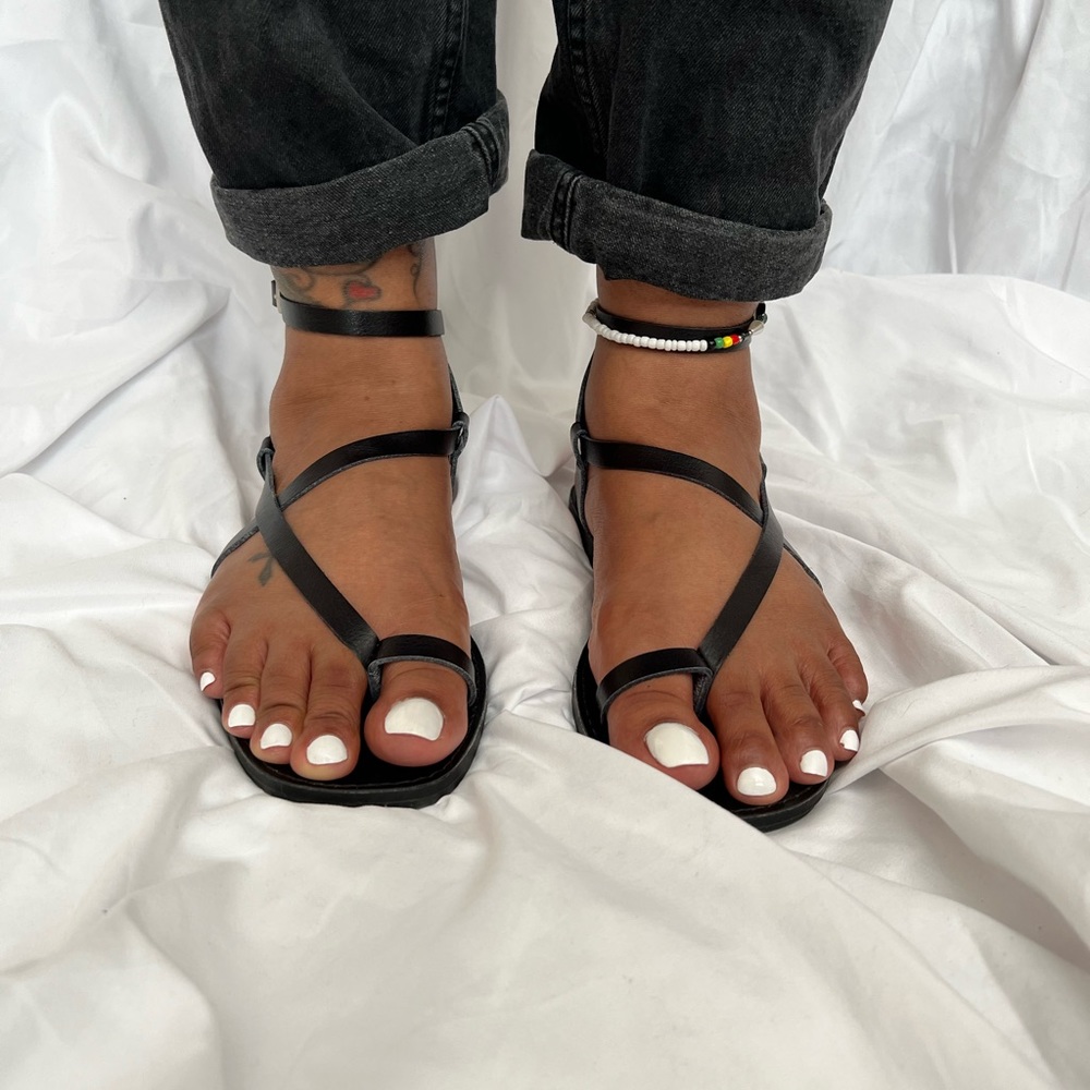 Black straps sandals